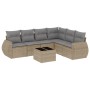 Set of 7-piece garden sofas and beige synthetic rattan cushions by , Garden sets - Ref: Foro24-3253756, Price: 538,26 €, Disc...