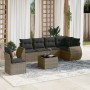 7-piece garden sofa set with gray PE rattan cushions by , Garden sets - Ref: Foro24-3253777, Price: 500,08 €, Discount: %