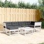 Garden sofa set 6 pieces with solid pine wood and white cushions by , Garden sets - Ref: Foro24-3217036, Price: 676,24 €, Dis...