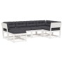 Gartensofa Set 6-tlg. mit Kissen massives Zirbenholz weiß von , Gartensets - Ref: Foro24-3217036, Preis: 676,24 €, Rabatt: %