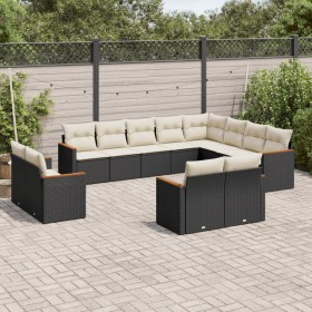 Garden sofa set 12 pieces with black synthetic rattan cushions by , Garden sets - Ref: Foro24-3258913, Price: 826,54 €, Disco...