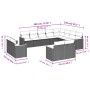 Set Gartensofas 12 Stück Kissen synthetisches Rattan schwarz von , Gartensets - Ref: Foro24-3258913, Preis: 828,97 €, Rabatt: %