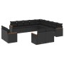 Set aus Gartensofas und Kissen 13 Stück synthetisches Rattan schwarz von , Gartensets - Ref: Foro24-3258926, Preis: 967,52 €,...