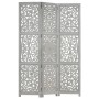 Screen 3 panels hand carved gray mango wood 120x165 cm by vidaXL, Room dividers - Ref: Foro24-285337, Price: 148,85 €, Discou...