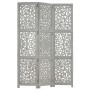 Screen 3 panels hand carved gray mango wood 120x165 cm by vidaXL, Room dividers - Ref: Foro24-285337, Price: 152,99 €, Discou...