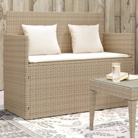 Garden bench with beige synthetic rattan cushions by , garden benches - Ref: Foro24-365764, Price: 208,99 €, Discount: %