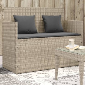 Gartenbank mit Kissen synthetisches Rattan hellgrau von , Gartenbänke - Ref: Foro24-365766, Preis: 217,99 €, Rabatt: %