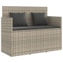 Light gray synthetic rattan bench with cushions by , garden benches - Ref: Foro24-365766, Price: 208,99 €, Discount: %