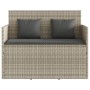 Light gray synthetic rattan bench with cushions by , garden benches - Ref: Foro24-365766, Price: 208,99 €, Discount: %