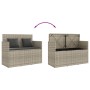 Light gray synthetic rattan bench with cushions by , garden benches - Ref: Foro24-365766, Price: 208,99 €, Discount: %