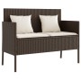 Garden bench with brown synthetic rattan cushions by , garden benches - Ref: Foro24-365772, Price: 148,30 €, Discount: %