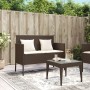 Garden bench with brown synthetic rattan cushions by , garden benches - Ref: Foro24-365772, Price: 148,30 €, Discount: %