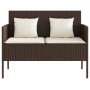 Garden bench with brown synthetic rattan cushions by , garden benches - Ref: Foro24-365772, Price: 148,30 €, Discount: %