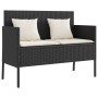 Garden bench with black synthetic rattan cushions by , garden benches - Ref: Foro24-365770, Price: 144,26 €, Discount: %