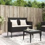 Garden bench with black synthetic rattan cushions by , garden benches - Ref: Foro24-365770, Price: 144,26 €, Discount: %