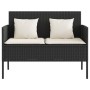 Garden bench with black synthetic rattan cushions by , garden benches - Ref: Foro24-365770, Price: 144,26 €, Discount: %