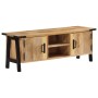 Solid mango wood TV stand 110x35x40 cm by , CD and DVD storage - Ref: Foro24-372722, Price: 154,12 €, Discount: %