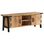 Solid mango wood TV stand 110x35x40 cm by , CD and DVD storage - Ref: Foro24-372722, Price: 154,12 €, Discount: %