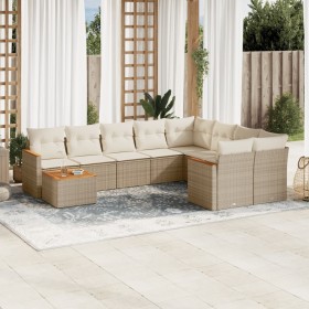 Garden sofa set with beige cushions, 10 pieces, made of synthetic rattan. by , Garden sets - Ref: Foro24-3258719, Price: 798,...