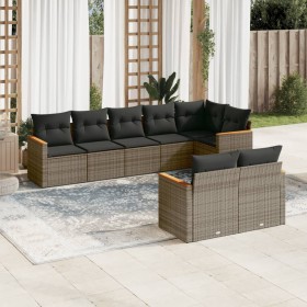 Set mit 8 Gartensofas und Kissen synthetisches Rattangrau von , Gartensets - Ref: Foro24-3258553, Preis: 534,31 €, Rabatt: %