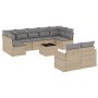 Gartensofa-Set mit 10-teiligen beigen Kissen aus synthetischem Rattan. von , Modulare Sofas für den Außenbereich - Ref: Foro2...