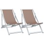 Klappbare Strandkörbe 2 Stück Aluminium und Textilene Braun von , Gartenstühle - Ref: Foro24-360170, Preis: 104,23 €, Rabatt: %