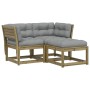 Garden sofa set 3 pieces with pine wood impregnated cushions by , Garden sets - Ref: Foro24-3216994, Price: 305,26 €, Discoun...