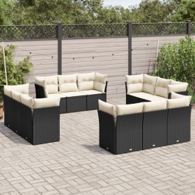 Garden sofa set 12 pieces with black synthetic rattan cushions by , Garden sets - Ref: Foro24-3217326, Price: 858,10 €, Disco...