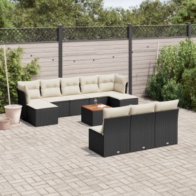 Set mit 11 Stück Gartensofas und Kissen synthetisches Rattan schwarz von , Gartensets - Ref: Foro24-3223865, Preis: 628,39 €,...