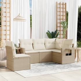 Garden sofa set with 5-piece synthetic rattan beige cushions by , Garden sets - Ref: Foro24-3252505, Price: 474,99 €, Discoun...