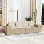 Set Gartensofas mit Kissen 4 Stück synthetisches Rattan beige von , Gartensets - Ref: Foro24-3254615, Preis: 354,02 €, Rabatt: %