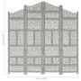 Screen 4 panels hand carved gray mango wood 160x165 cm by vidaXL, Room dividers - Ref: Foro24-285328, Price: 217,46 €, Discou...