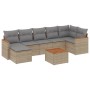 Garden sofa set with beige cushions, 8 pieces, PE rattan. by , Garden sets - Ref: Foro24-3258601, Price: 534,60 €, Discount: %