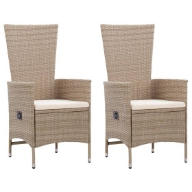 Garden chairs, 2 units with beige synthetic rattan cushions by vidaXL, Garden chairs - Ref: Foro24-46063, Price: 203,80 €, Di...