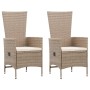 Garden chairs, 2 units with beige synthetic rattan cushions by vidaXL, Garden chairs - Ref: Foro24-46063, Price: 203,50 €, Di...