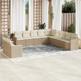 Set de sofás de jardín 11pzas con cojines ratán sintético beige de , Conjuntos de jardín - Ref: Foro24-3258530, Precio: 820,5...