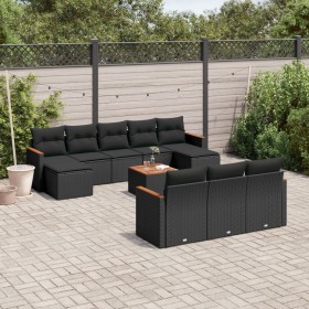 Set mit 11 Stück Gartensofas und Kissen synthetisches Rattan schwarz von , Gartensets - Ref: Foro24-3258821, Preis: 720,74 €,...