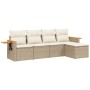 Set Gartensofas mit Kissen 5 Stück synthetisches Rattan beige von , Gartensets - Ref: Foro24-3259160, Preis: 381,46 €, Rabatt: %