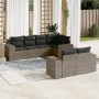 7-piece garden sofa set with gray PE rattan cushions by , Garden sets - Ref: Foro24-3222809, Price: 550,22 €, Discount: %