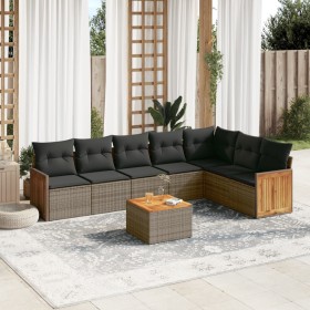 Set de sofás de jardín 8 pzas y cojines ratán sintético gris de , Conjuntos de jardín - Ref: Foro24-3260121, Precio: 507,99 €...