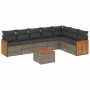 Garden sofa set 8 pieces and gray synthetic rattan cushions by , Garden sets - Ref: Foro24-3260121, Price: 509,99 €, Discount: %