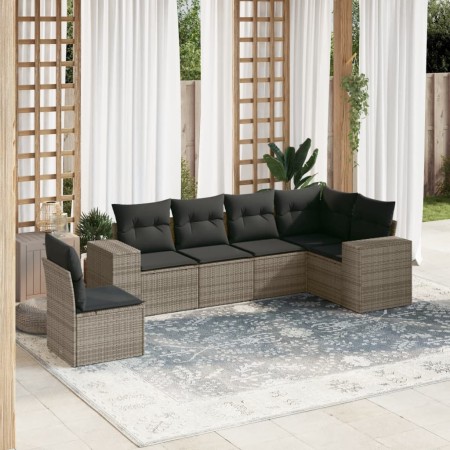 Set de muebles de jardín 6 pzas y cojines ratán sintético gris de , Conjuntos de jardín - Ref: Foro24-3222629, Precio: 428,99...