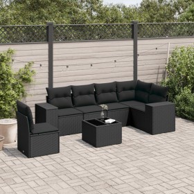 7-teiliges Garten-Esszimmerset und Kissen synthetisches Rattan schwarz von , Gartensets - Ref: Foro24-3222634, Preis: 521,06 ...