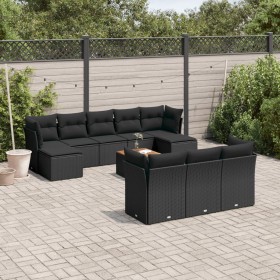 Set mit 11 Stück Gartensofas und Kissen synthetisches Rattan schwarz von , Gartensets - Ref: Foro24-3223878, Preis: 618,73 €,...