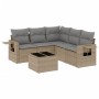 Garden sofa set with 6-piece synthetic rattan beige cushions by , Garden sets - Ref: Foro24-3252496, Price: 496,96 €, Discoun...