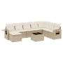 Set de sofás de jardín 9 pzas con cojines ratán sintético beige de , Conjuntos de jardín - Ref: Foro24-3252905, Precio: 664,7...