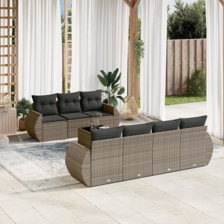 Set mit 8 Gartensofas und Kissen synthetisches Rattangrau von , Gartensets - Ref: Foro24-3253467, Preis: 606,90 €, Rabatt: %