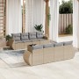 Set mit 9 Gartensofas mit beigen Kissen aus synthetischem Rattan von , Gartensets - Ref: Foro24-3253486, Preis: 672,99 €, Rab...