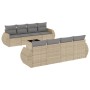 Set mit 9 Gartensofas mit beigen Kissen aus synthetischem Rattan von , Gartensets - Ref: Foro24-3253486, Preis: 675,62 €, Rab...