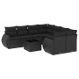 Set aus 8-teiligen Gartensofas und Kissen Kunstrattan schwarz von , Gartensets - Ref: Foro24-3253492, Preis: 619,59 €, Rabatt: %